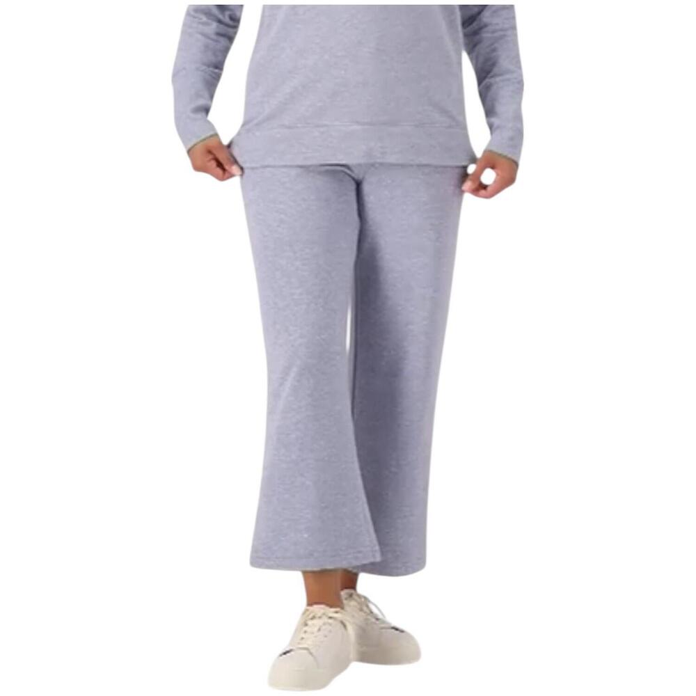 Encore by Idina Menzel Women's Fleece Wide Leg Pants Blue Jay - Petite